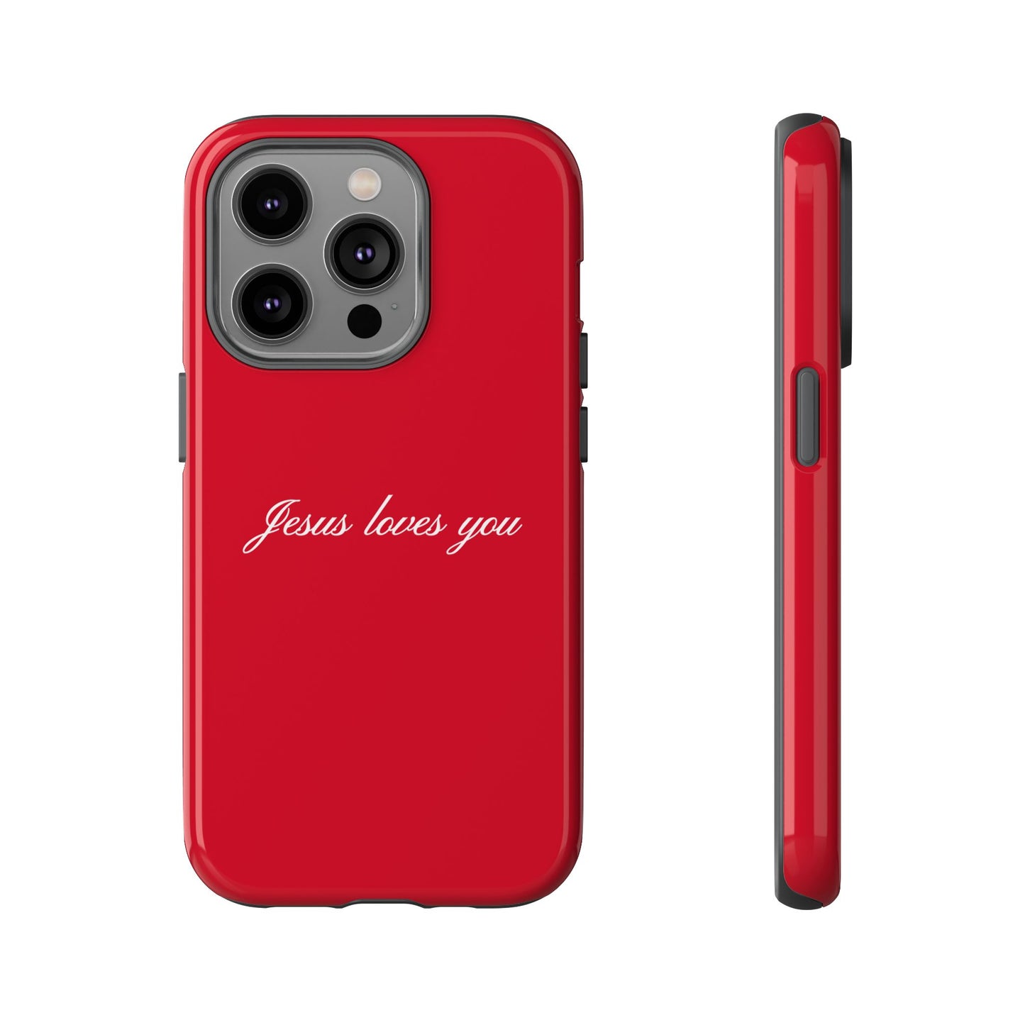 Jesus loves you Red Phone Case