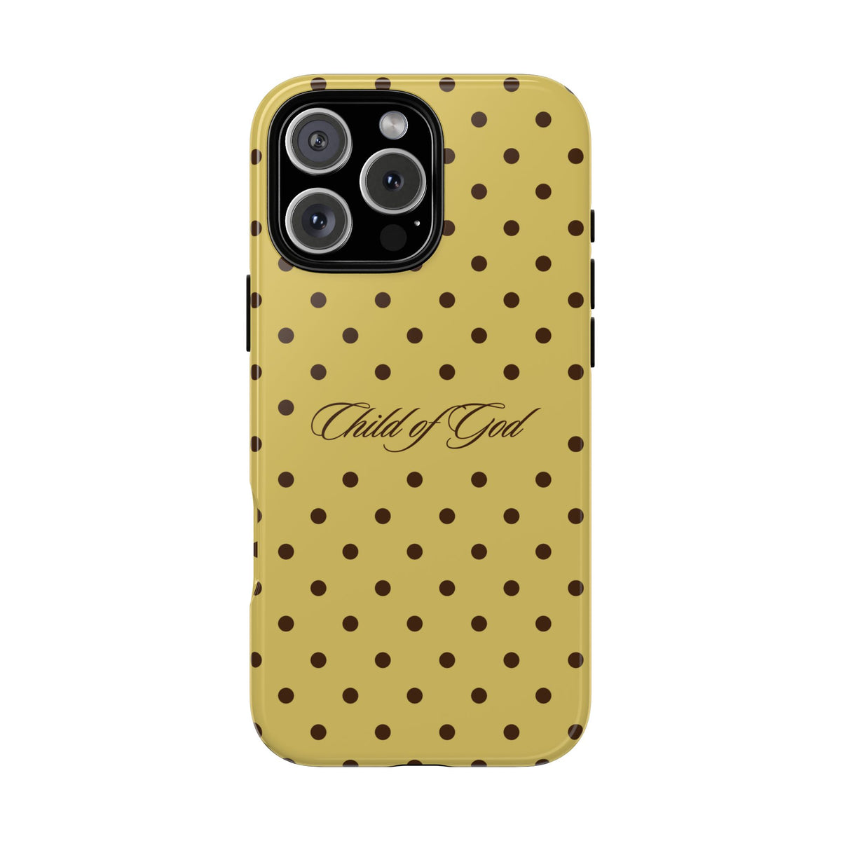 Child of God Brown & Yellow Polka Dot Phone Case