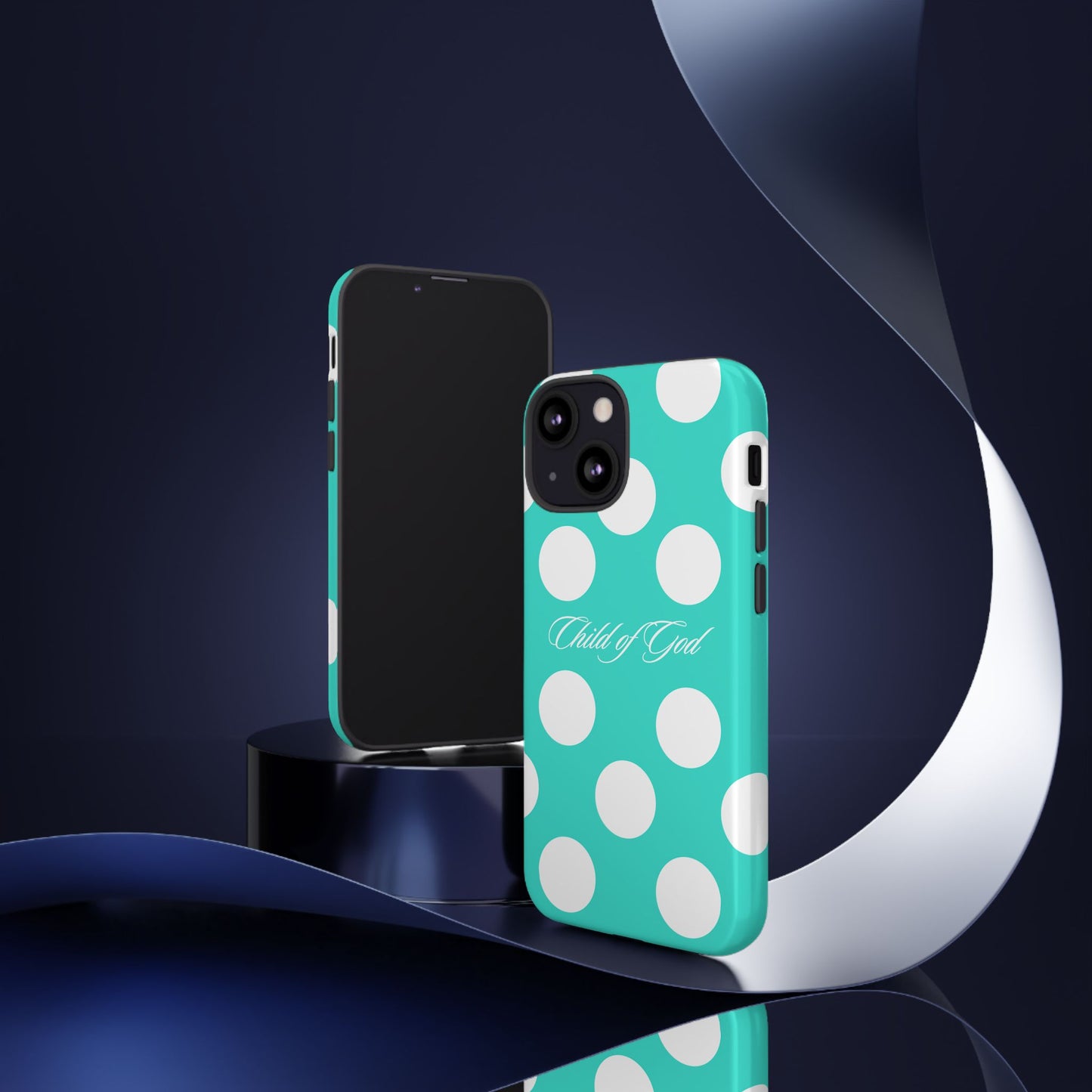 Child of God Turquoise Polka Dot Phone Case