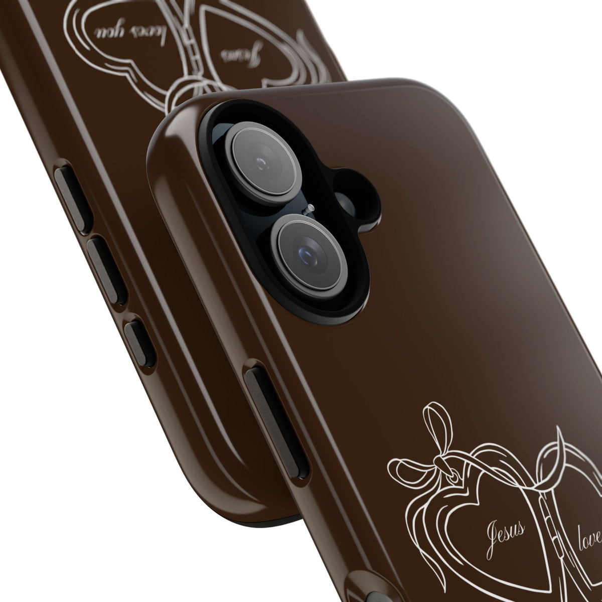 Jesus loves you Locket Espresso Phone Case
