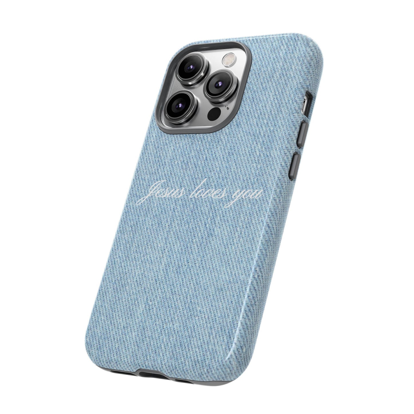 Jesus loves you Denim Phone Case