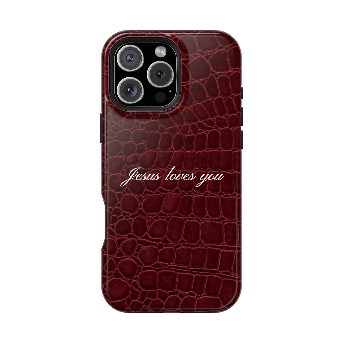 Jesus loves you Burgundy Croc MagSafe Phone Case
