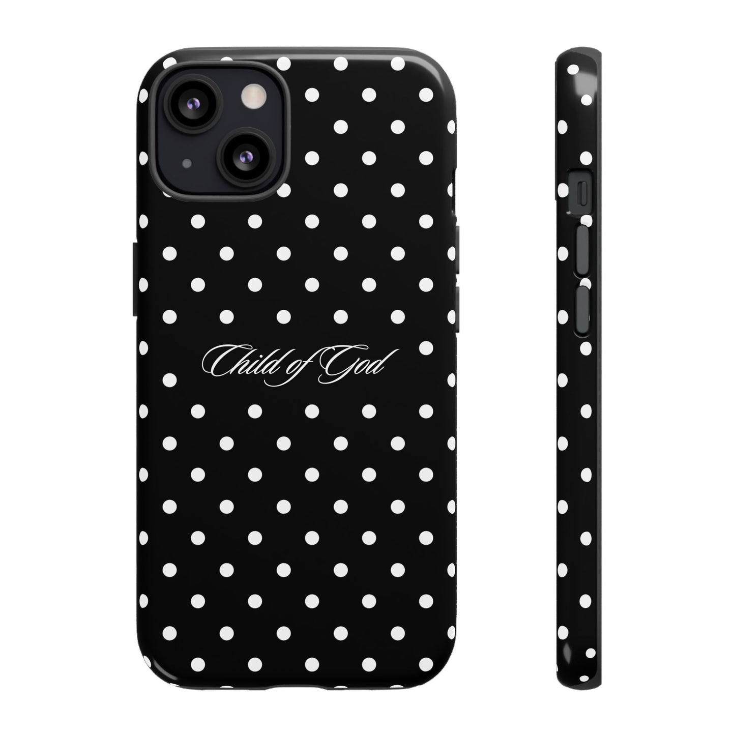 Child of God Black Polka Dot Phone Case