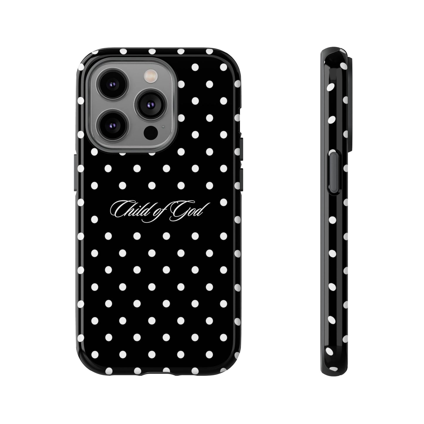 Child of God Black Polka Dot Phone Case