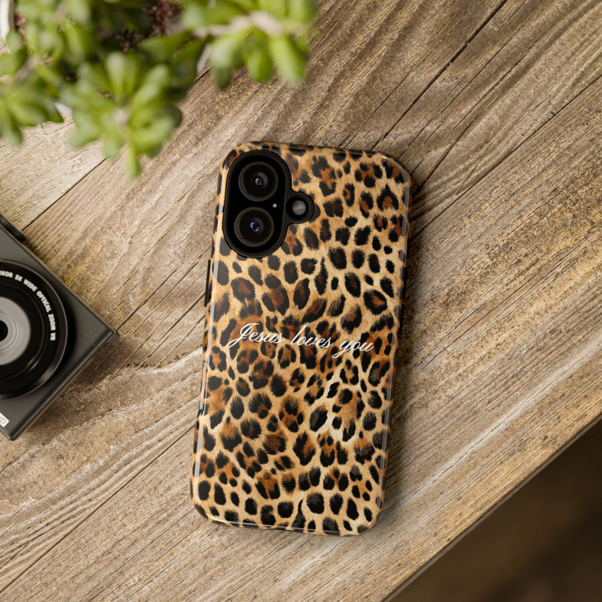 Jesus Loves You Leopard Phone Case