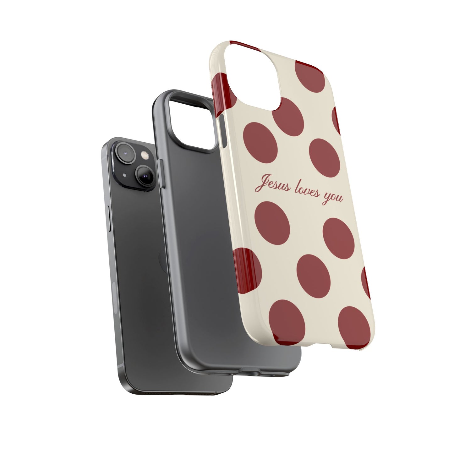 Jesus loves you Red and Créame Phone Case