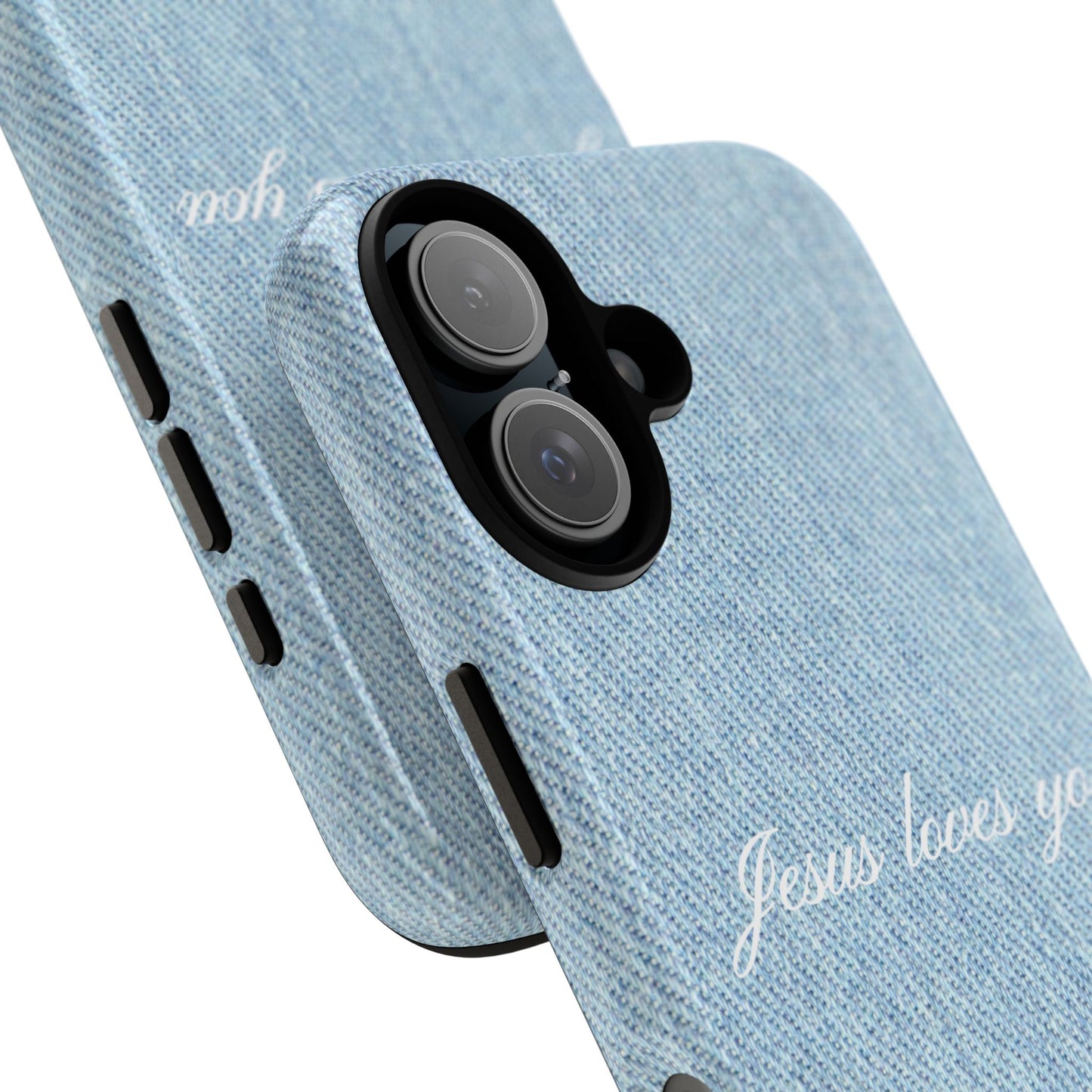 Jesus loves you Denim Phone Case