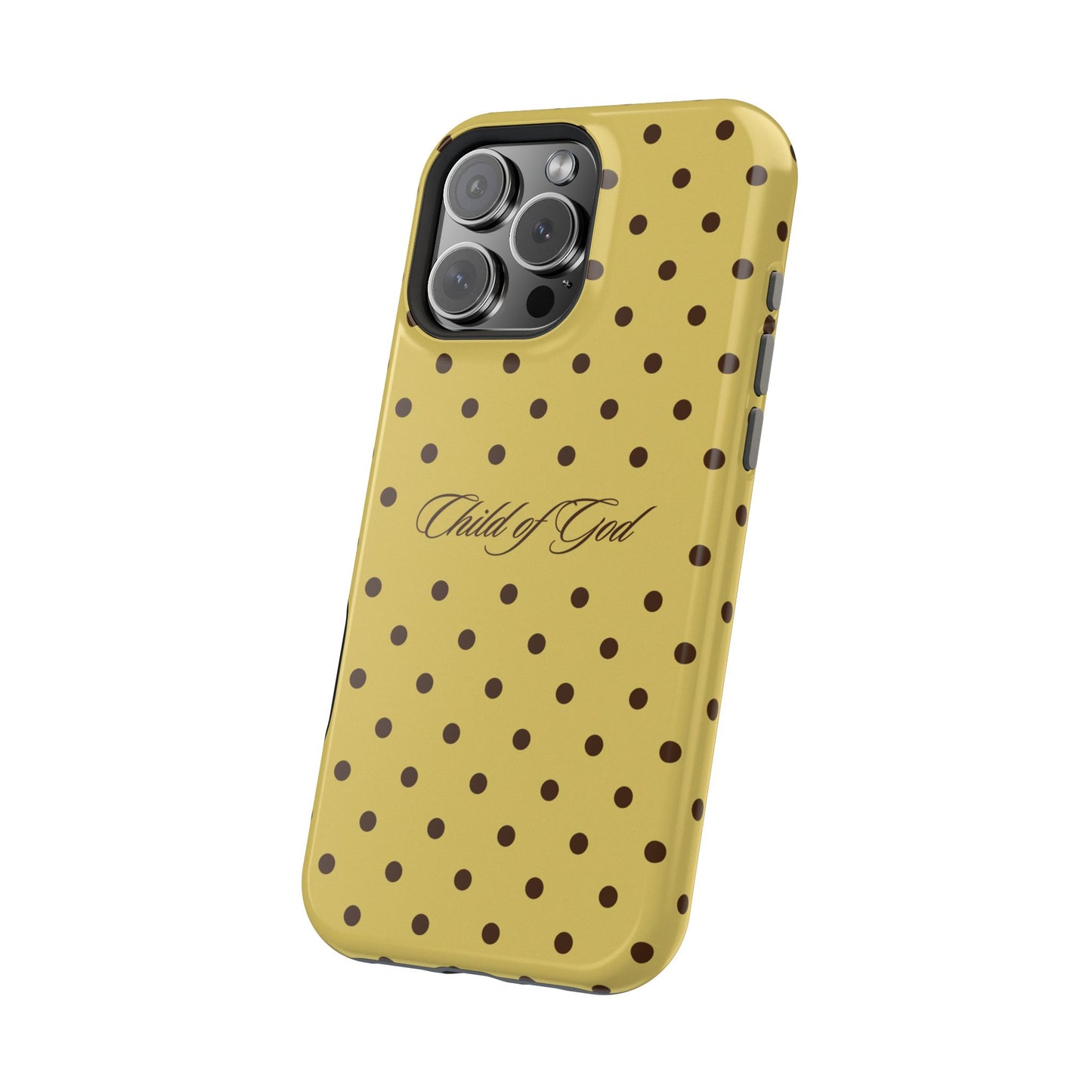 Child of God Yellow and Brown Polka Dot MagSafe Phone Case