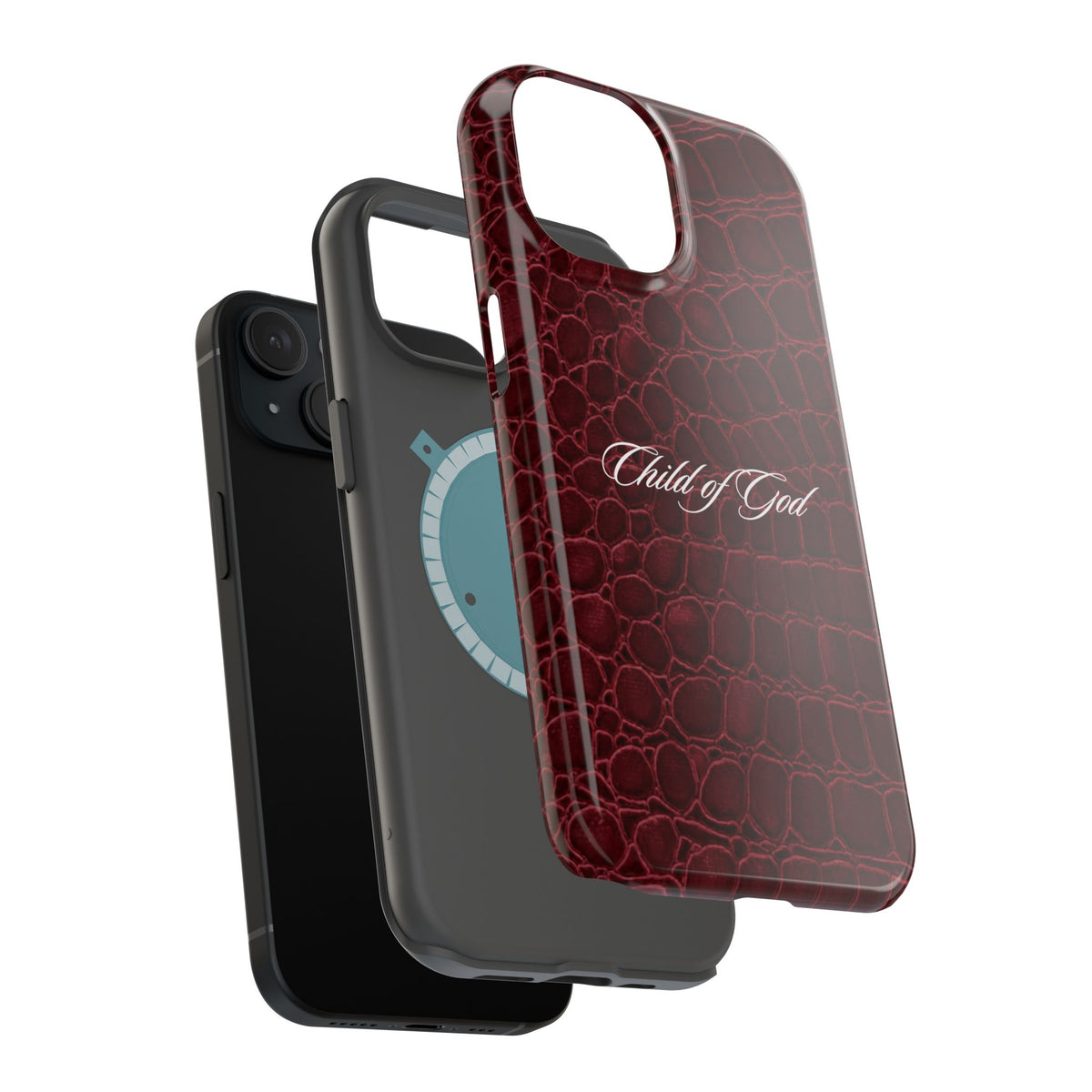 Child of God Burgundy Croc MagSafe Phone Case