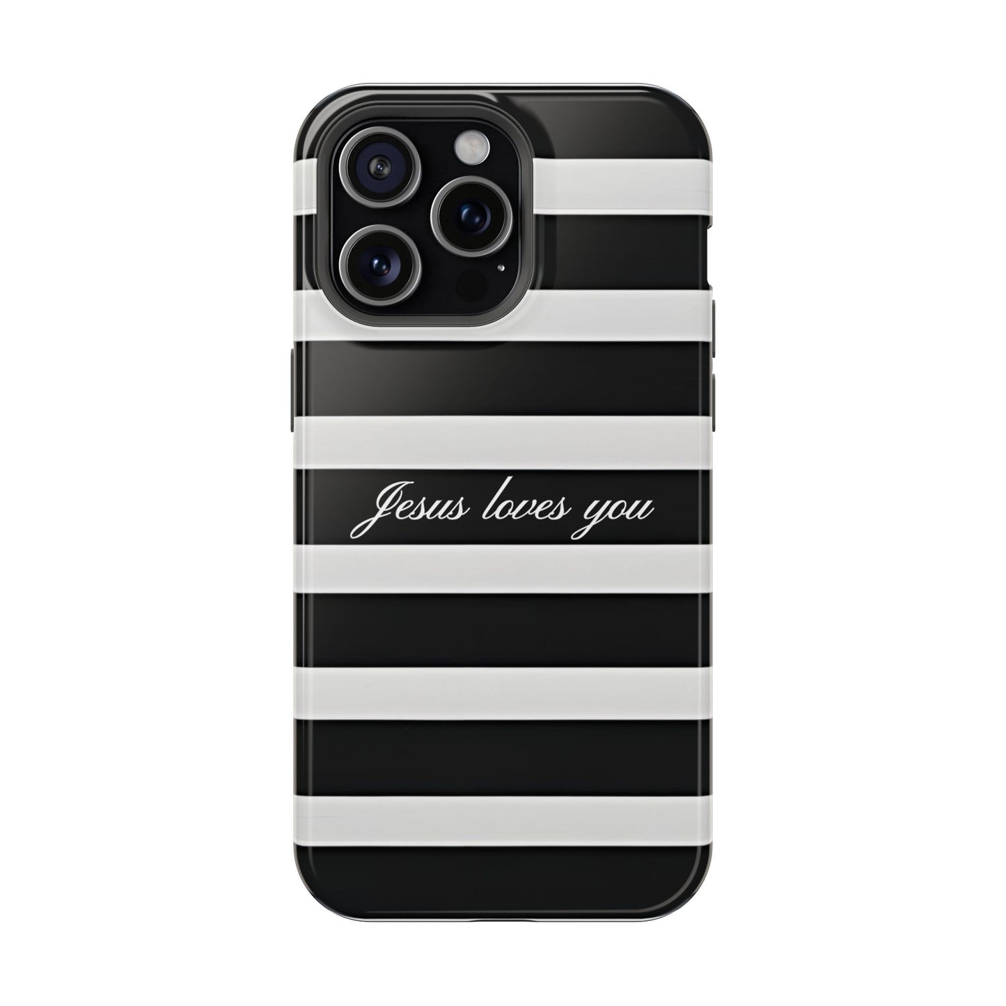 Jesus loves you Striped MagSafe Phone Case