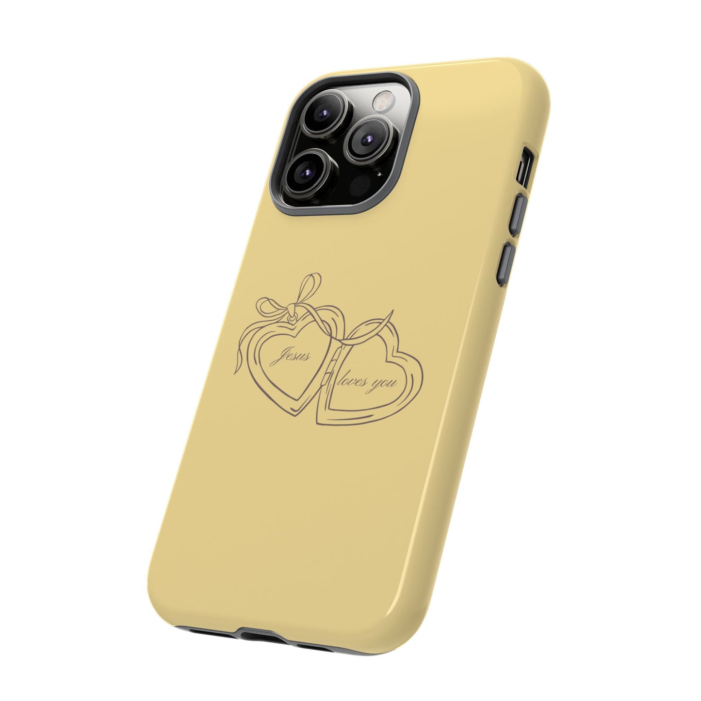 Jesus loves you Locket Butter Yellow Phone Case