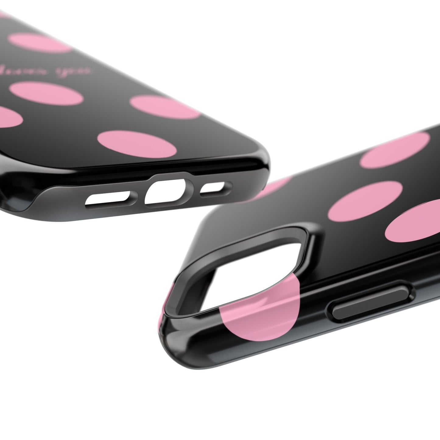 Jesus loves you Pink and Black Polka Dot MagSafe Phone Case
