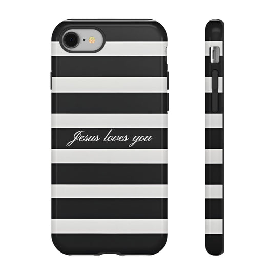 Jesus loves you Stripe Phone Case