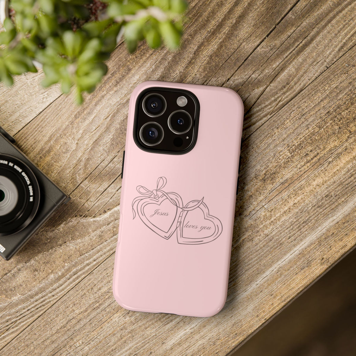 Jesus loves you Pink Locket Phone Case