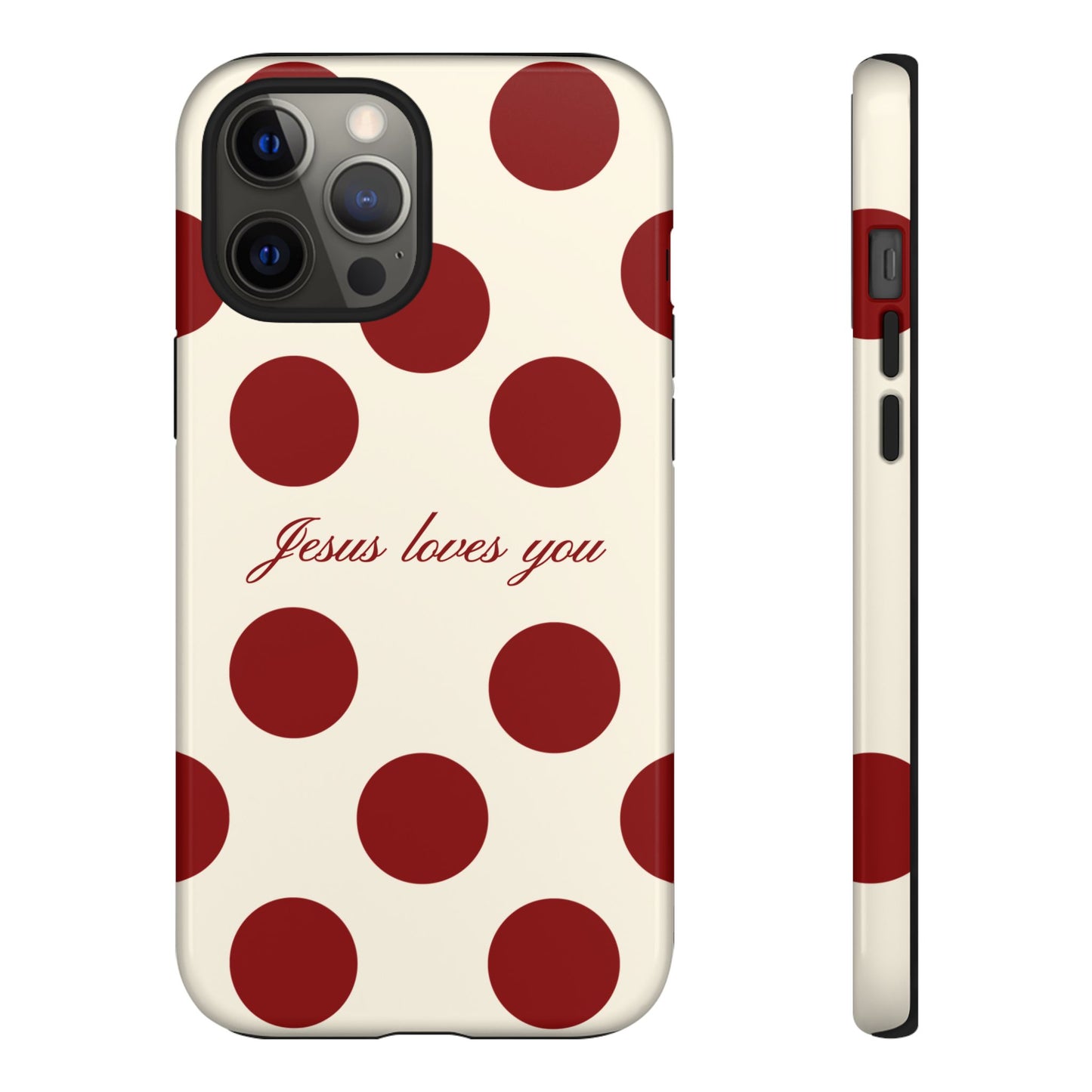 Jesus loves you Red and Créame Phone Case