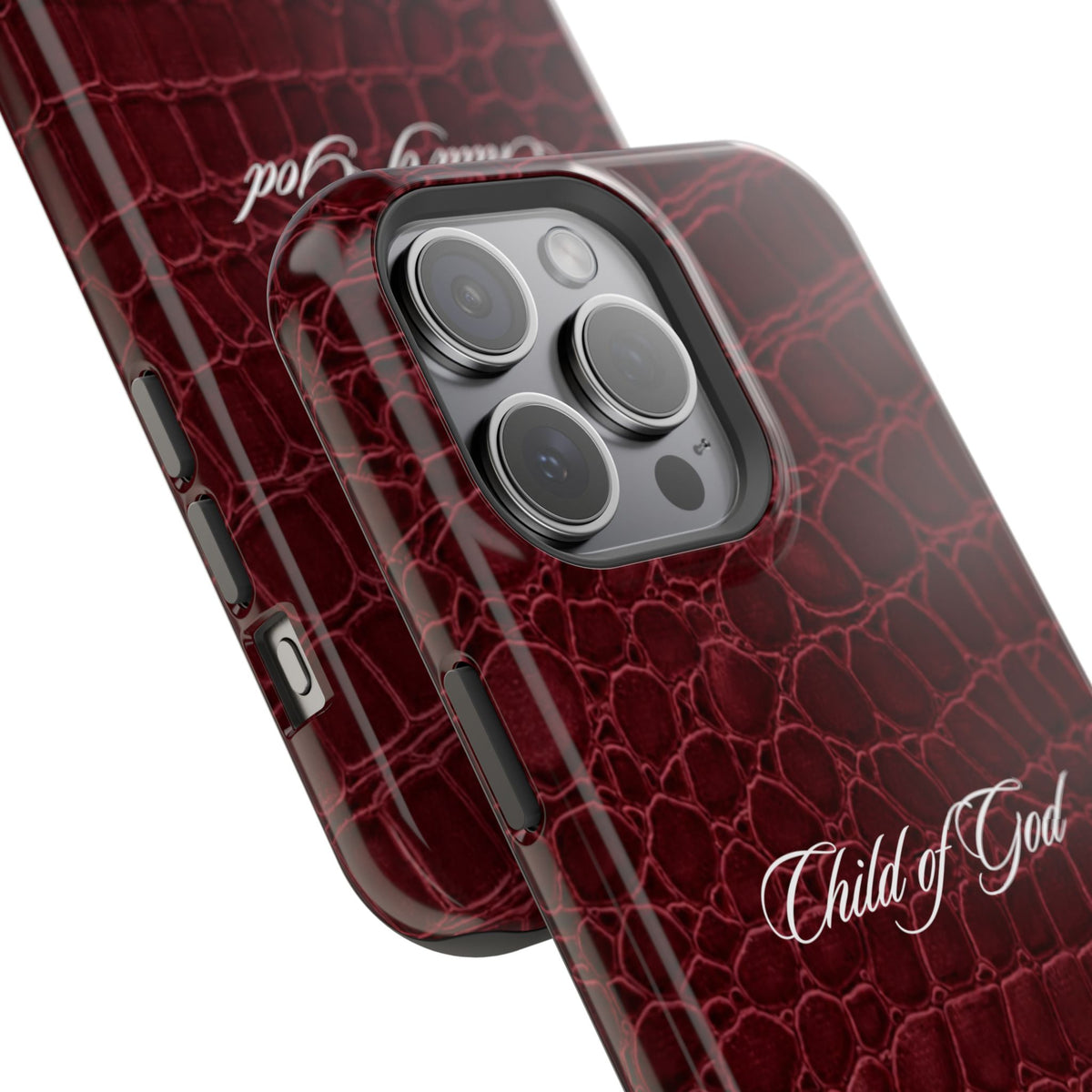 Child of God Burgundy Croc MagSafe Phone Case