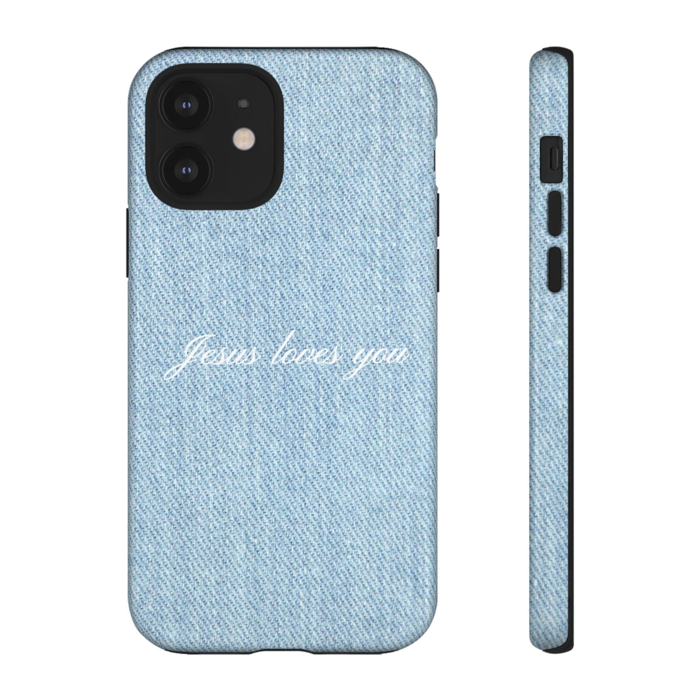 Jesus loves you Denim Phone Case