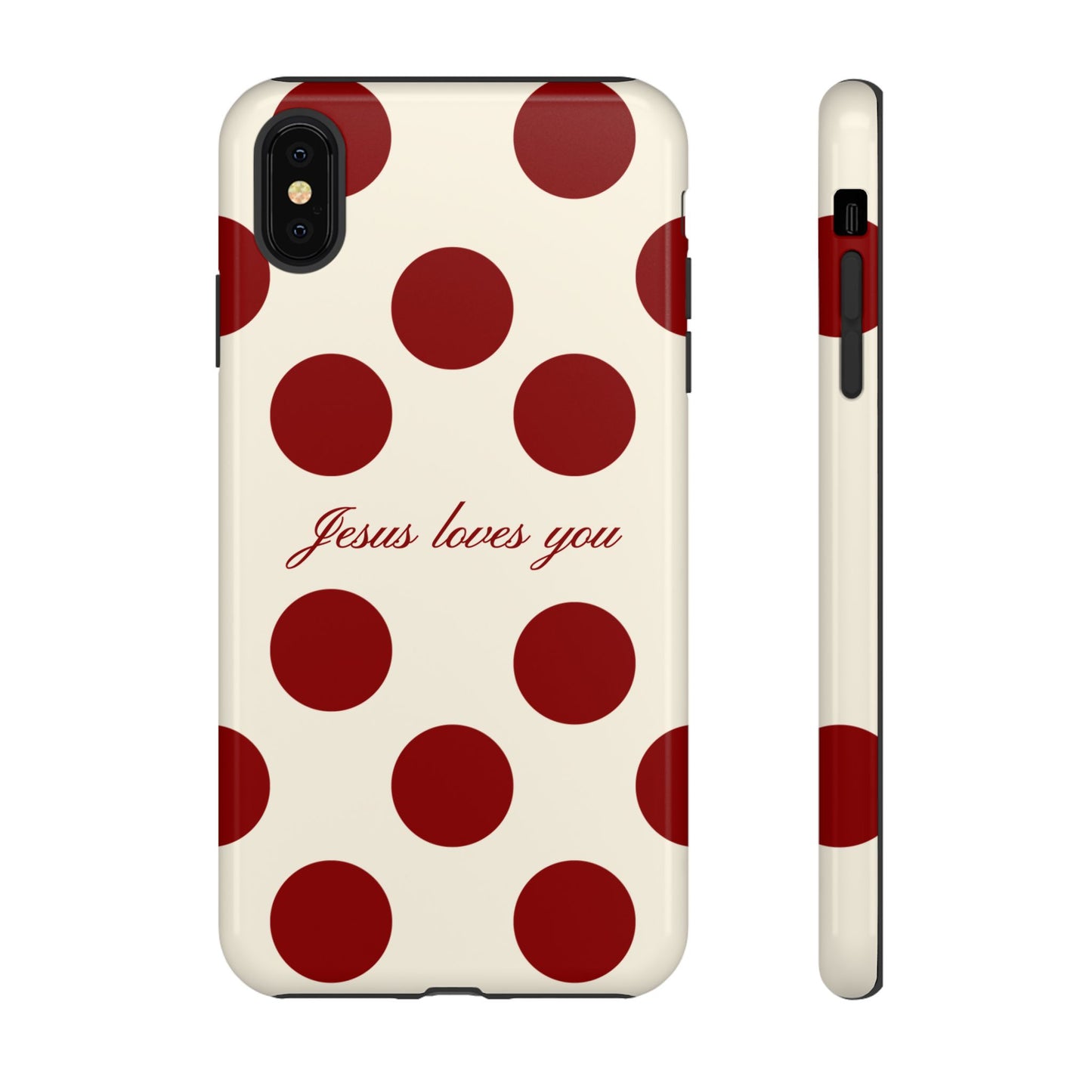 Jesus loves you Red and Créame Phone Case