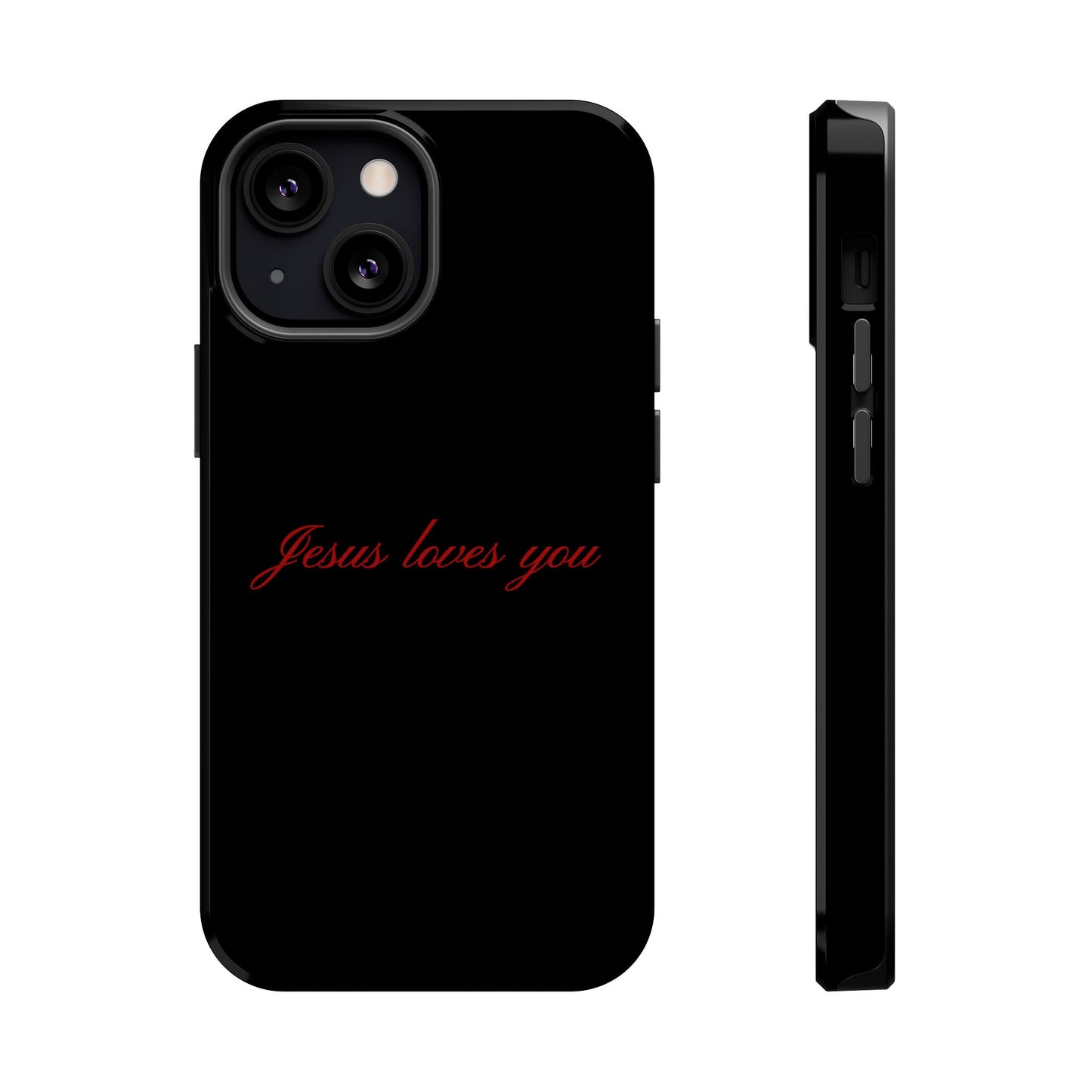 Jesus loves you Black MagSafe Phone Case