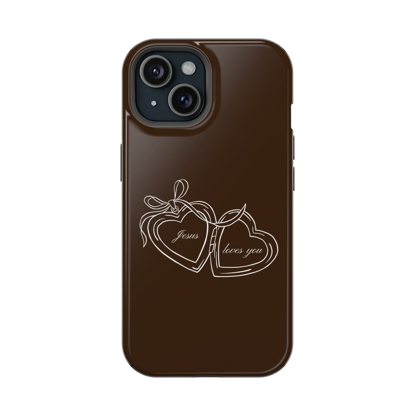 Jesus loves you Locket Espresso MagSafe Phone Case