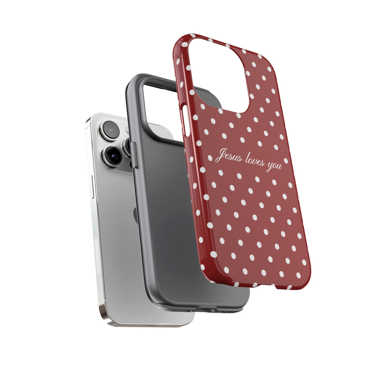 Jesus loves you Red Polka Dot Phone Case