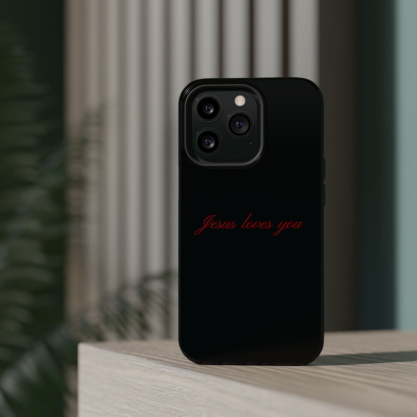 Jesus loves you Black MagSafe Phone Case