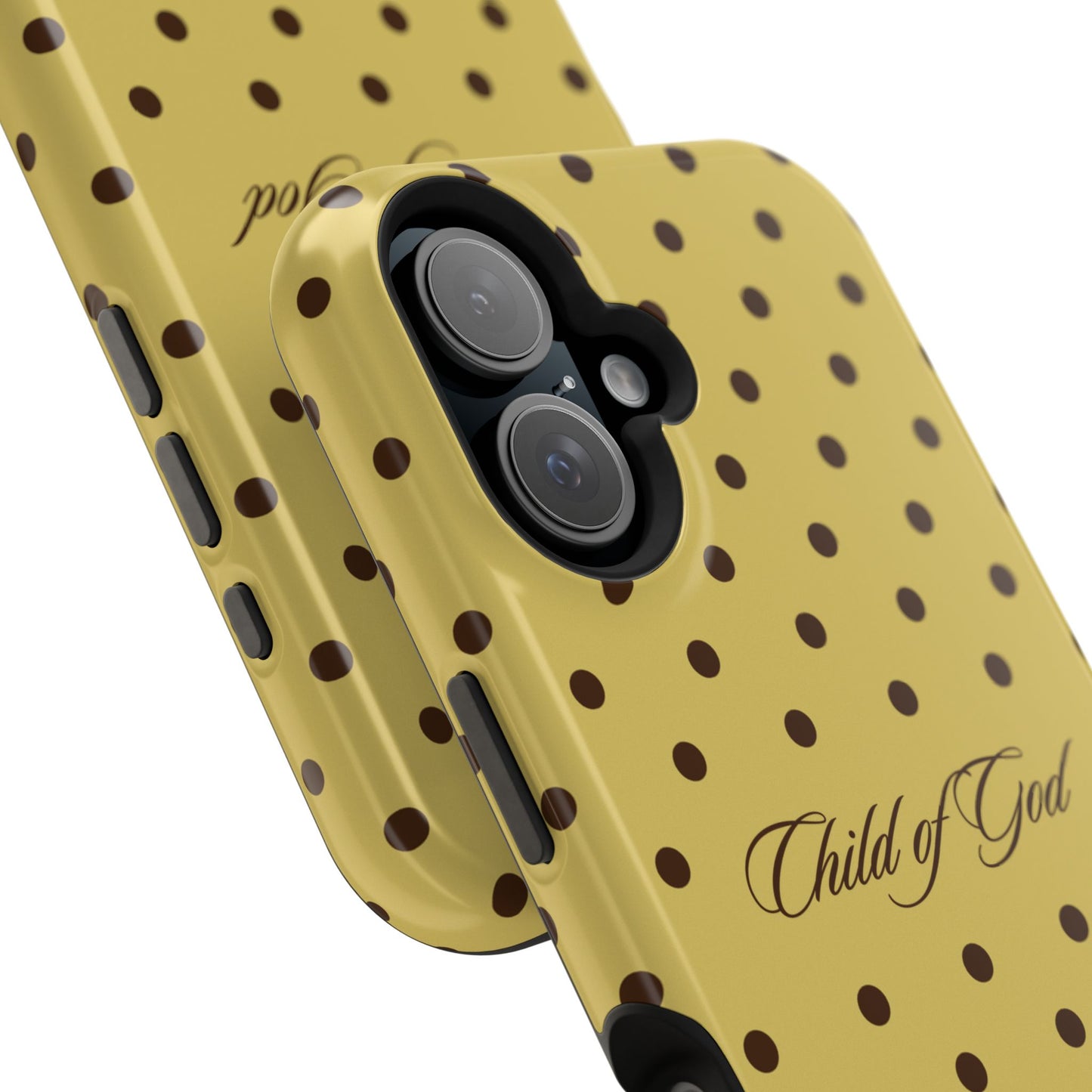 Child of God Yellow and Brown Polka Dot MagSafe Phone Case