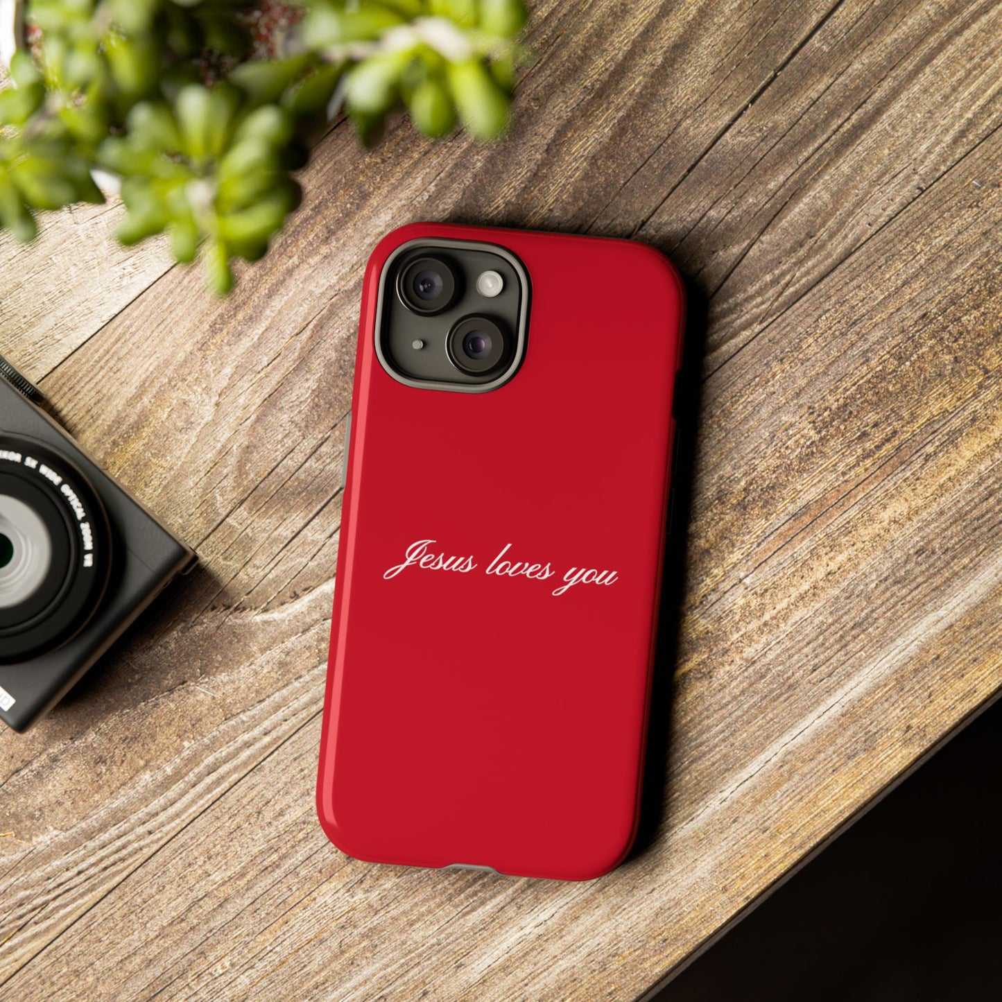Jesus loves you Red Phone Case