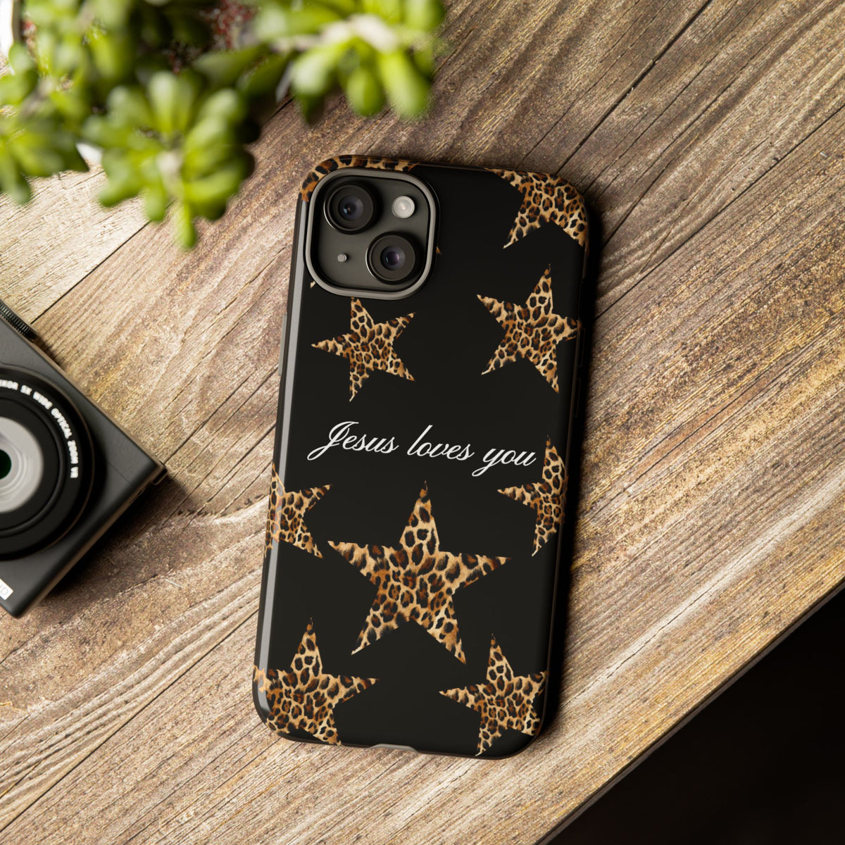 Jesus loves you Leopard Star phone case