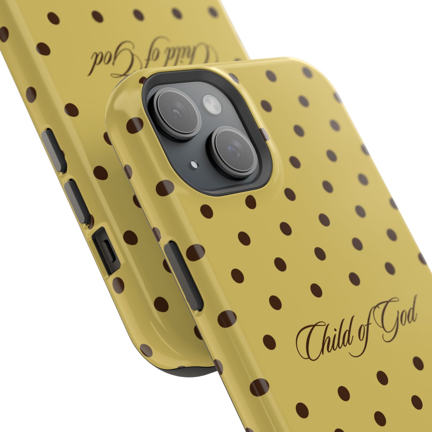 Child of God Yellow and Brown Polka Dot MagSafe Phone Case