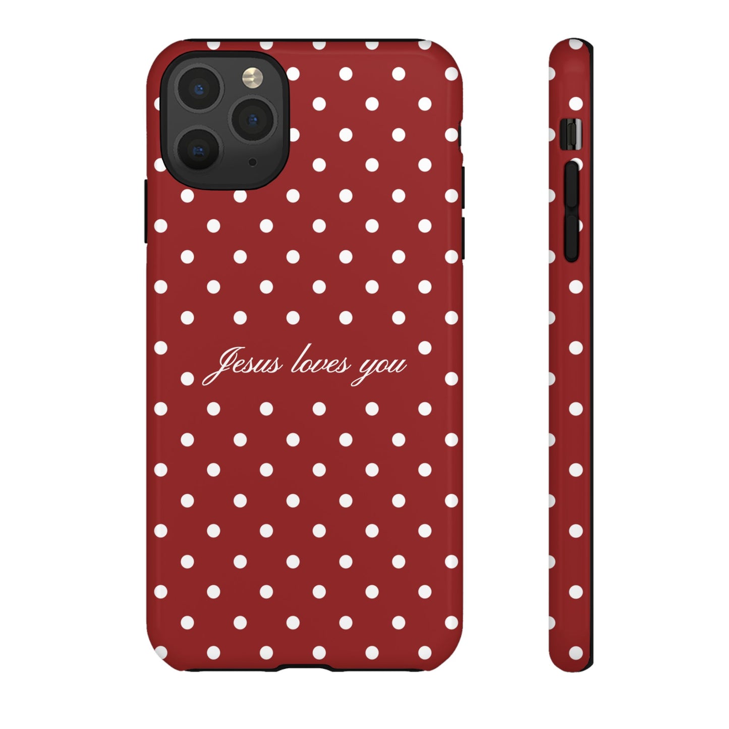 Jesus loves you Red Polka Dot Phone Case