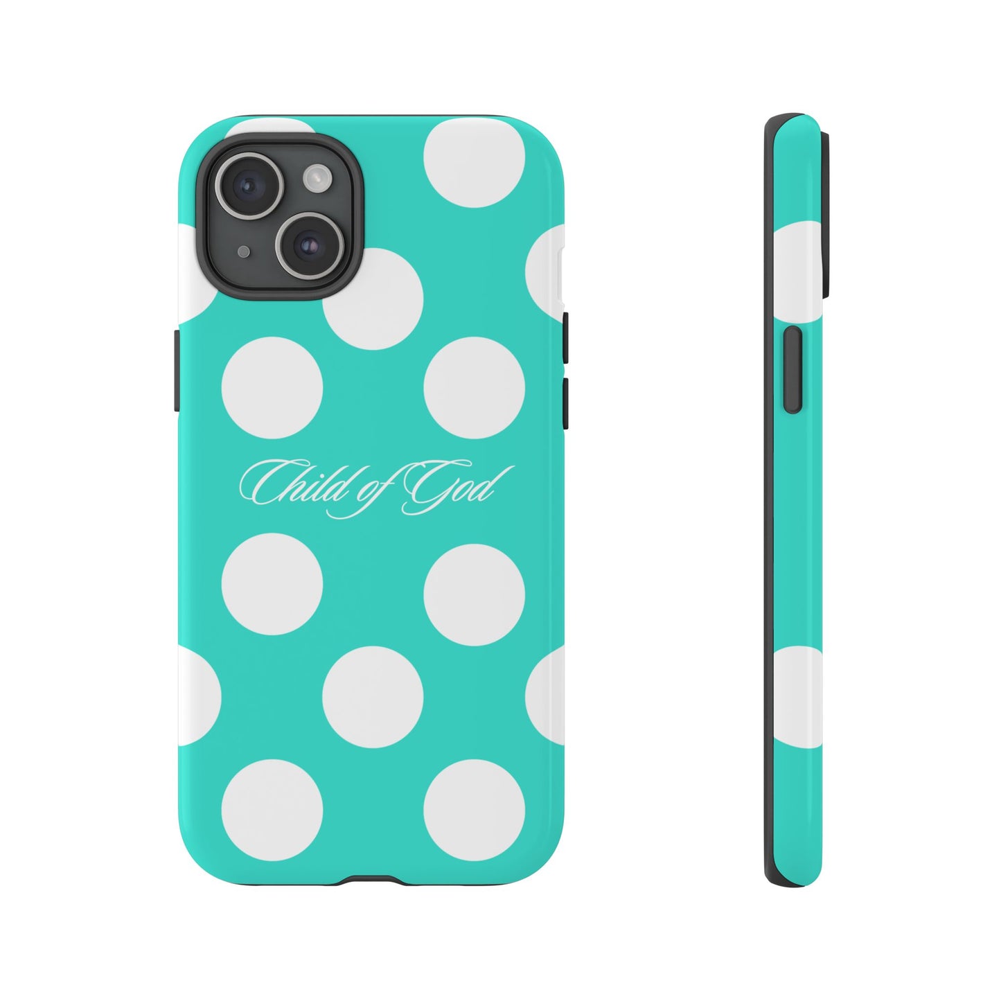 Child of God Turquoise Polka Dot Phone Case