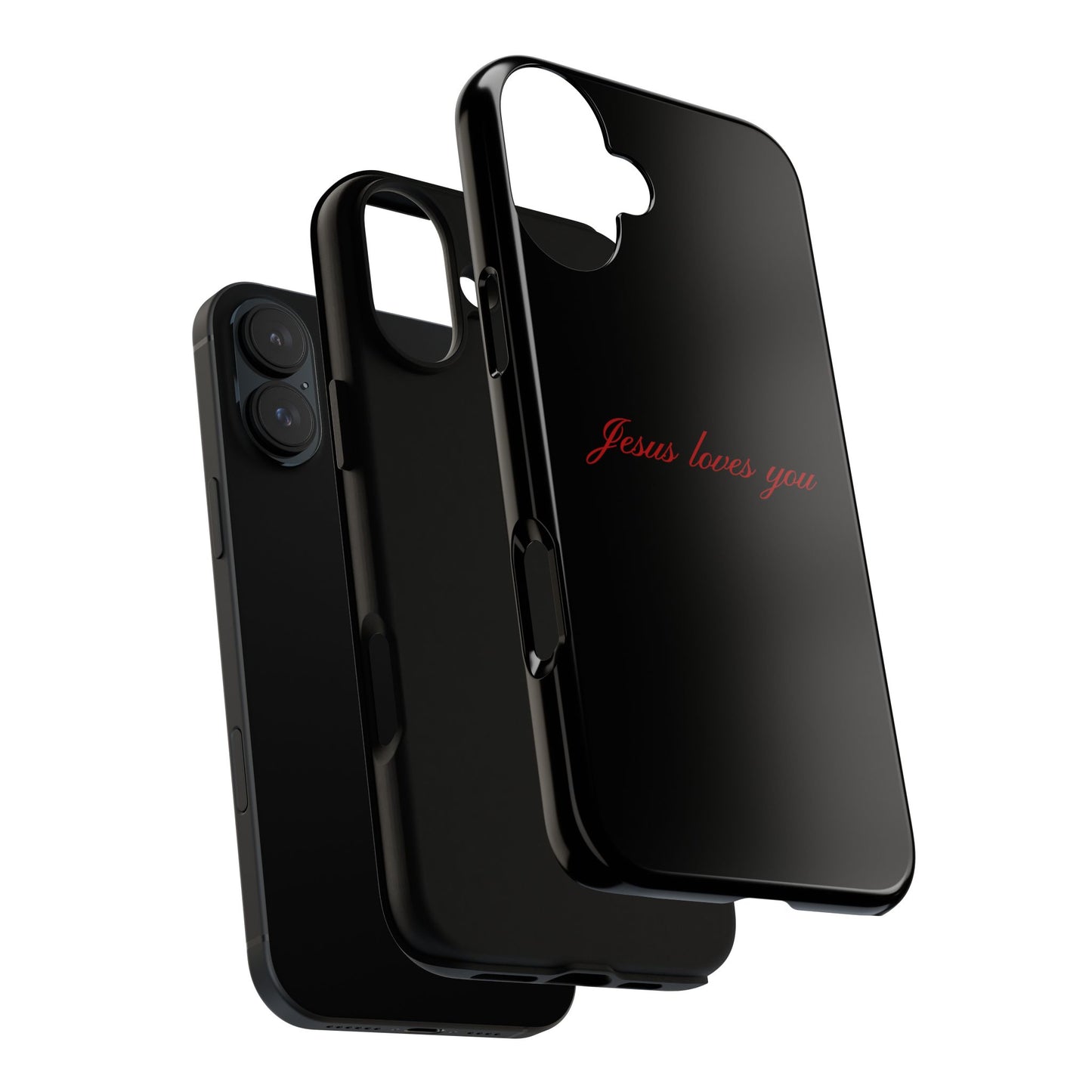 Jesus loves you Black Phone Case