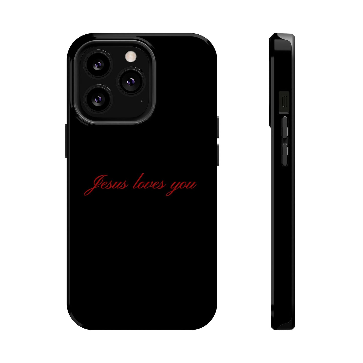 Jesus loves you Black MagSafe Phone Case