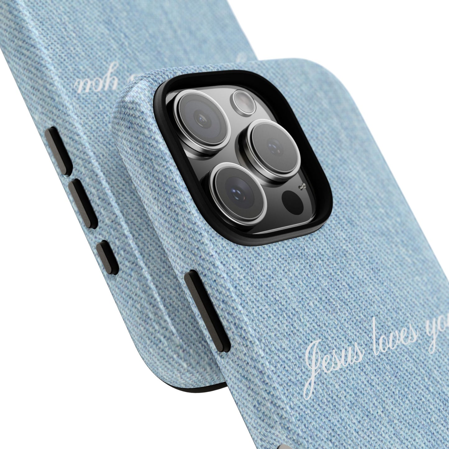 Jesus loves you Denim Phone Case