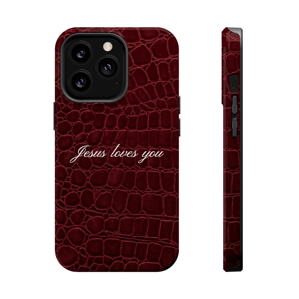 Jesus loves you Burgundy Croc MagSafe Phone Case