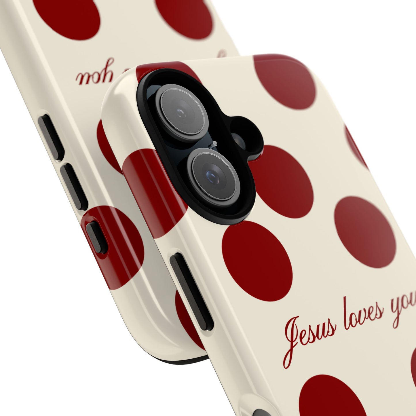 Jesus loves you Red and Créame Phone Case
