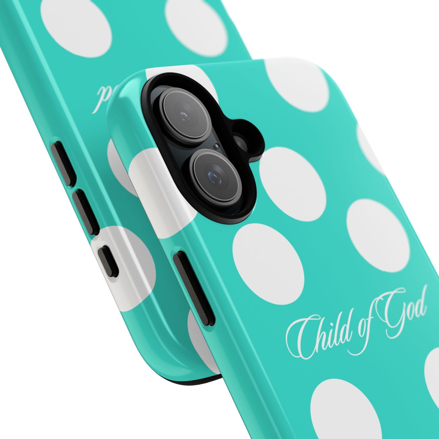 Child of God Turquoise Polka Dot Phone Case