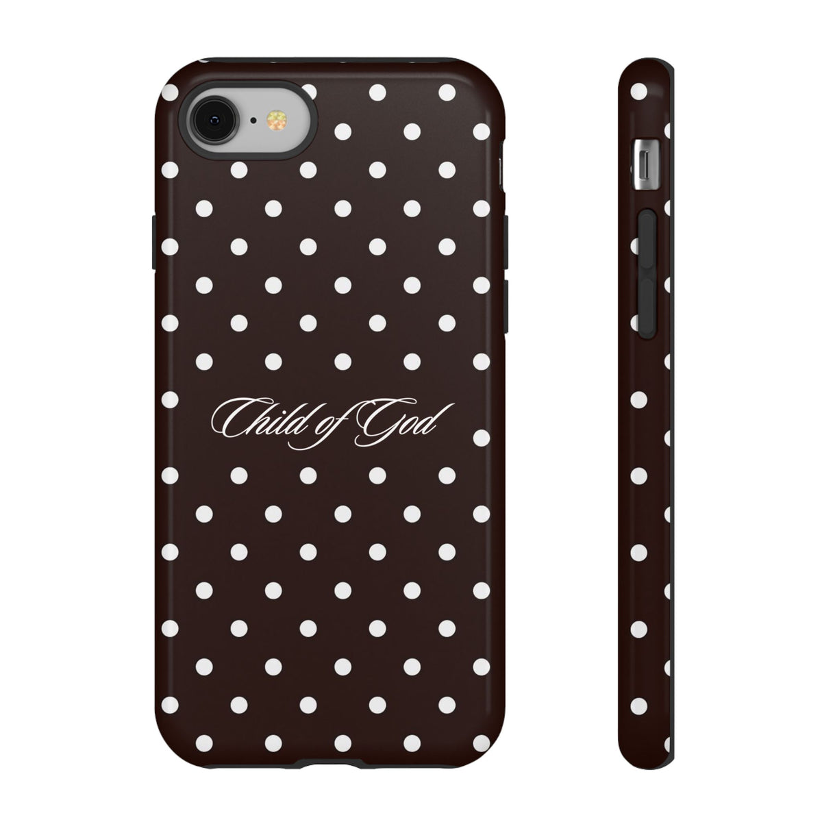 Child of God Espresso Polka Dot Phone Case