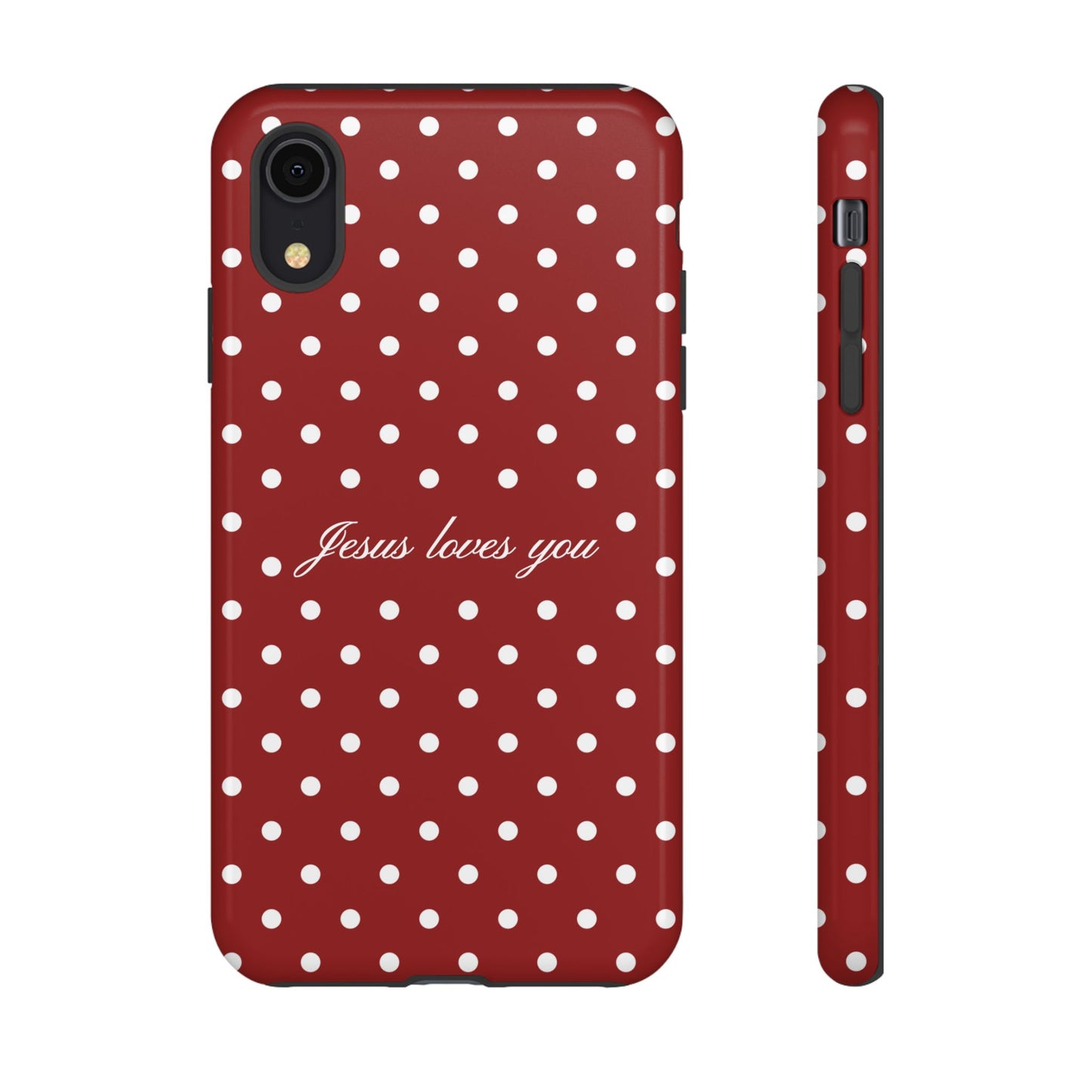 Jesus loves you Red Polka Dot Phone Case