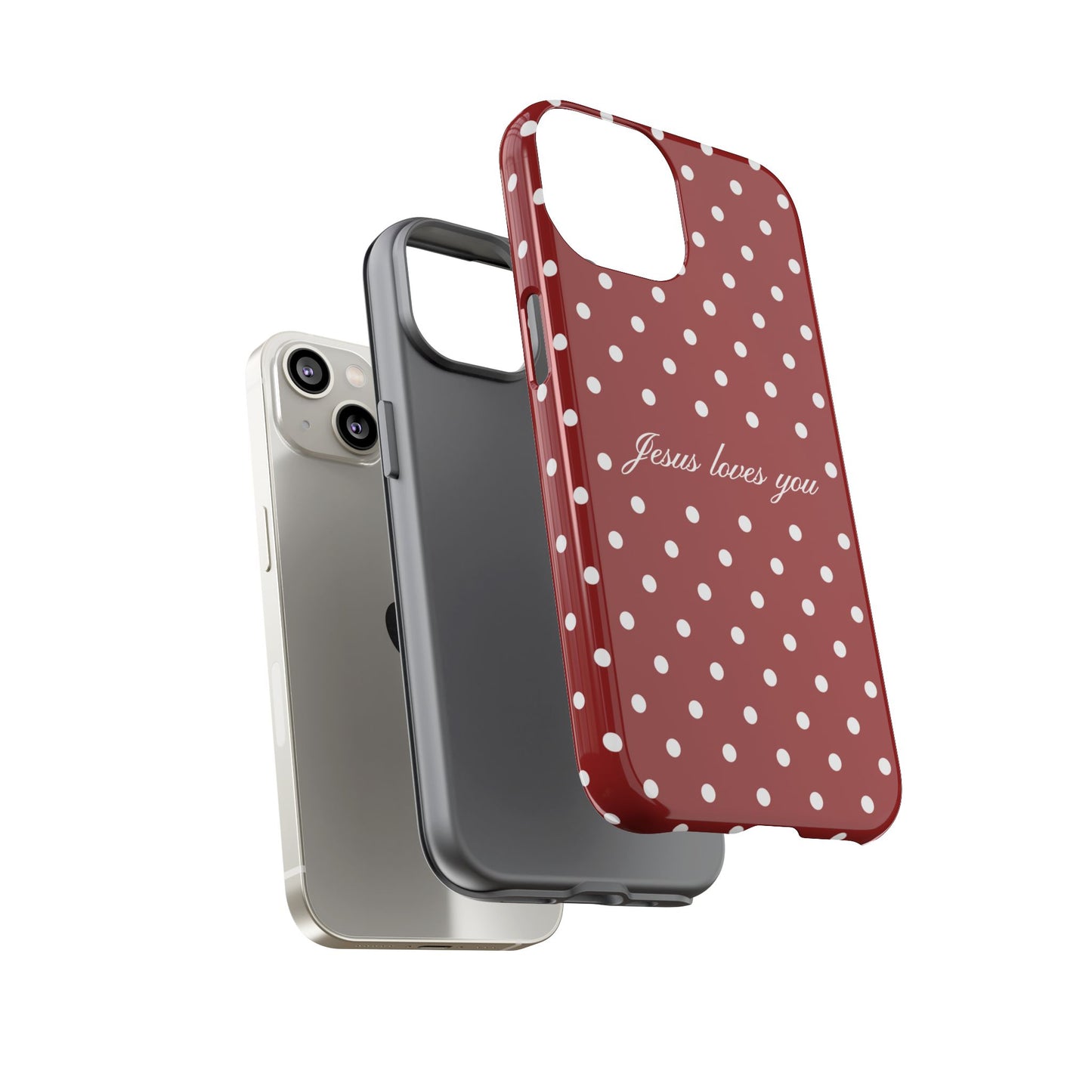 Jesus loves you Red Polka Dot Phone Case