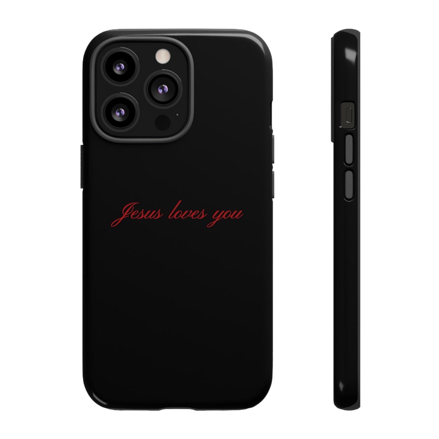 Jesus loves you Black Phone Case