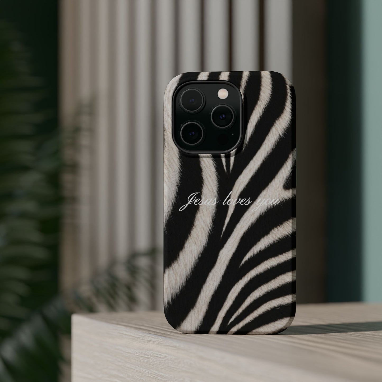 Jesus loves you Zebra MagSafe Phone Case
