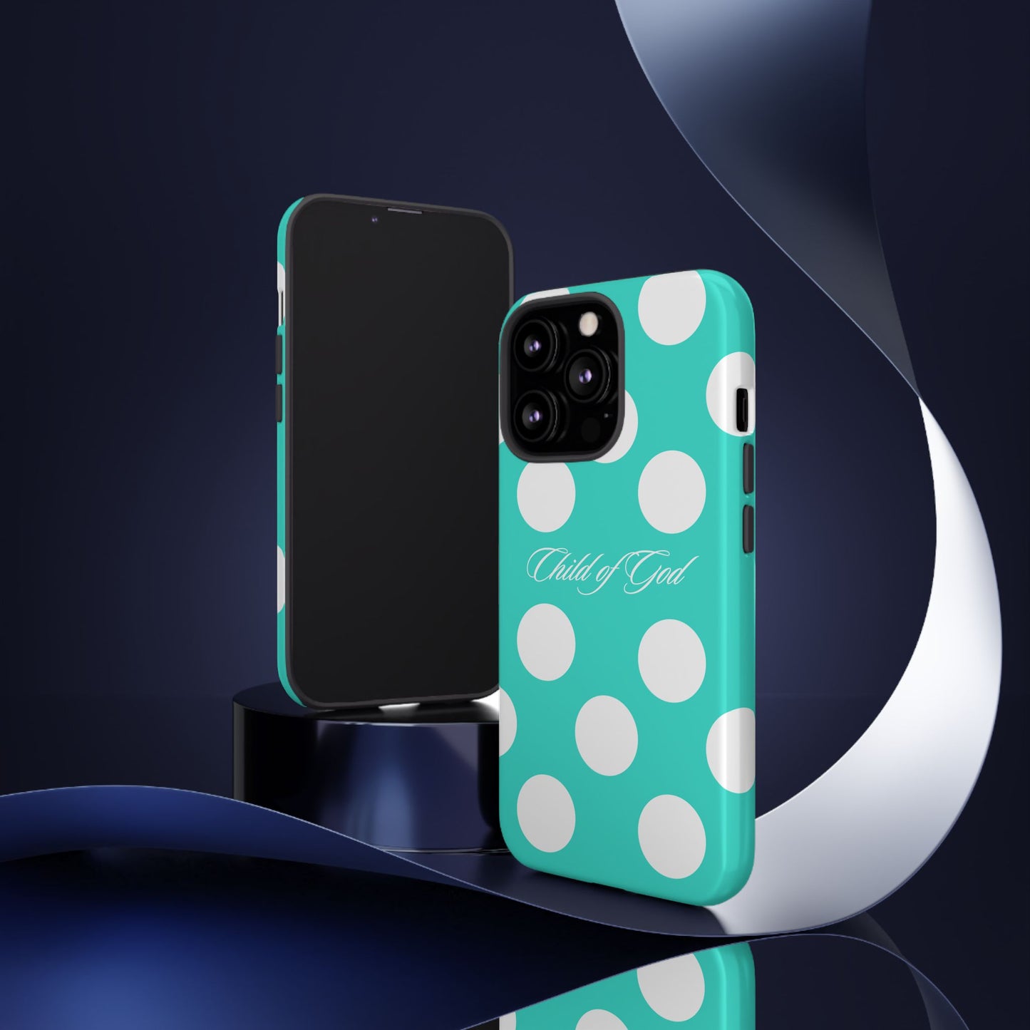 Child of God Turquoise Polka Dot Phone Case