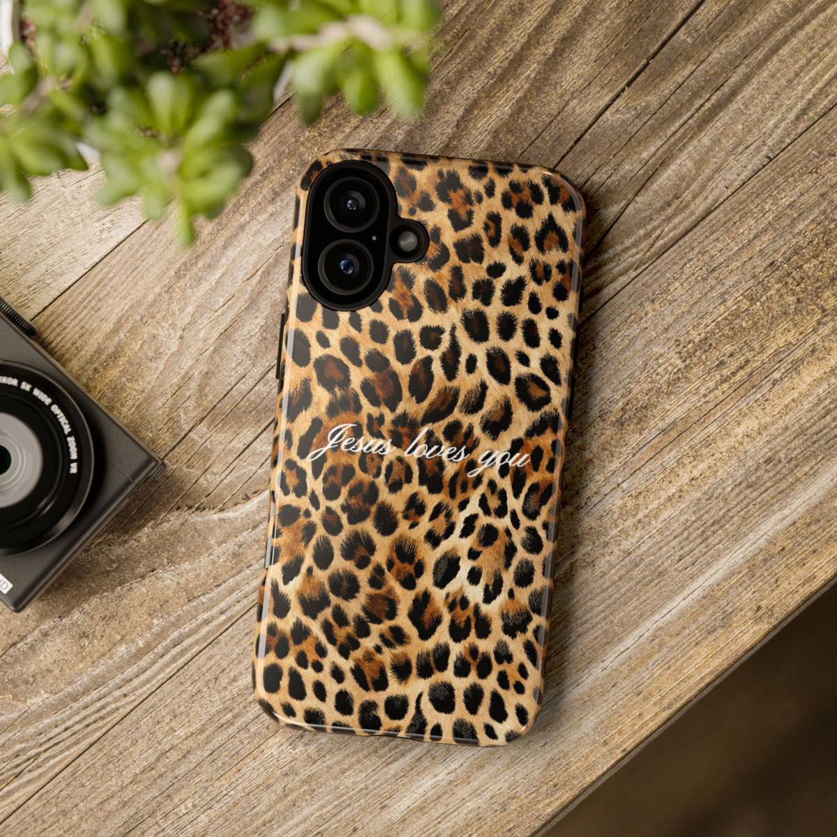 Jesus Loves You Leopard Phone Case