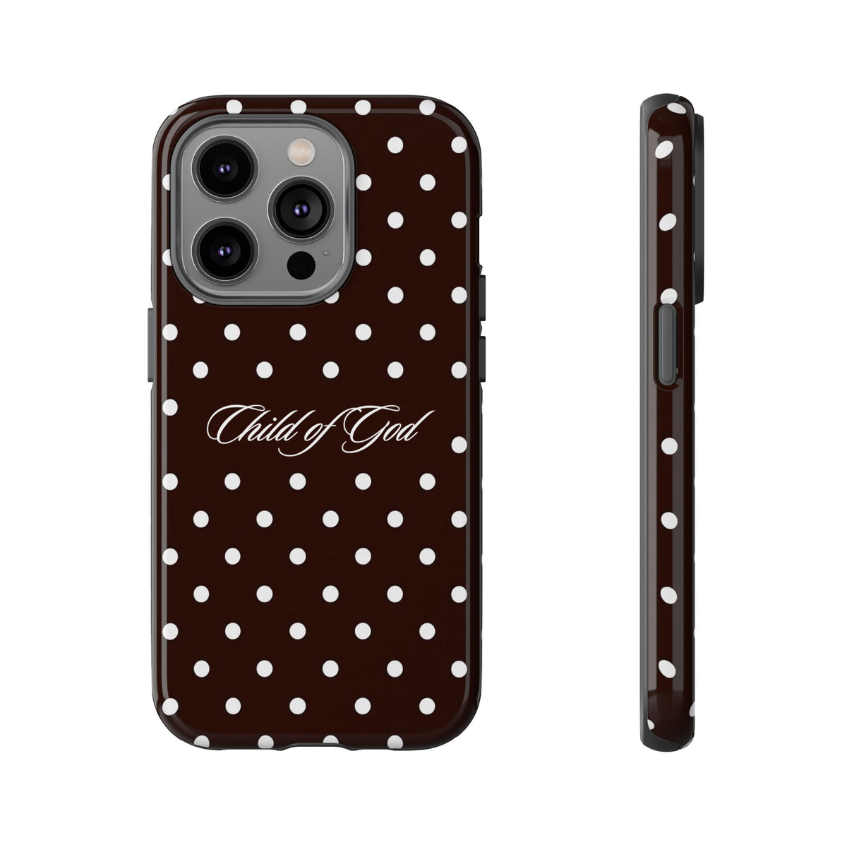 Child of God Espresso Polka Dot Phone Case