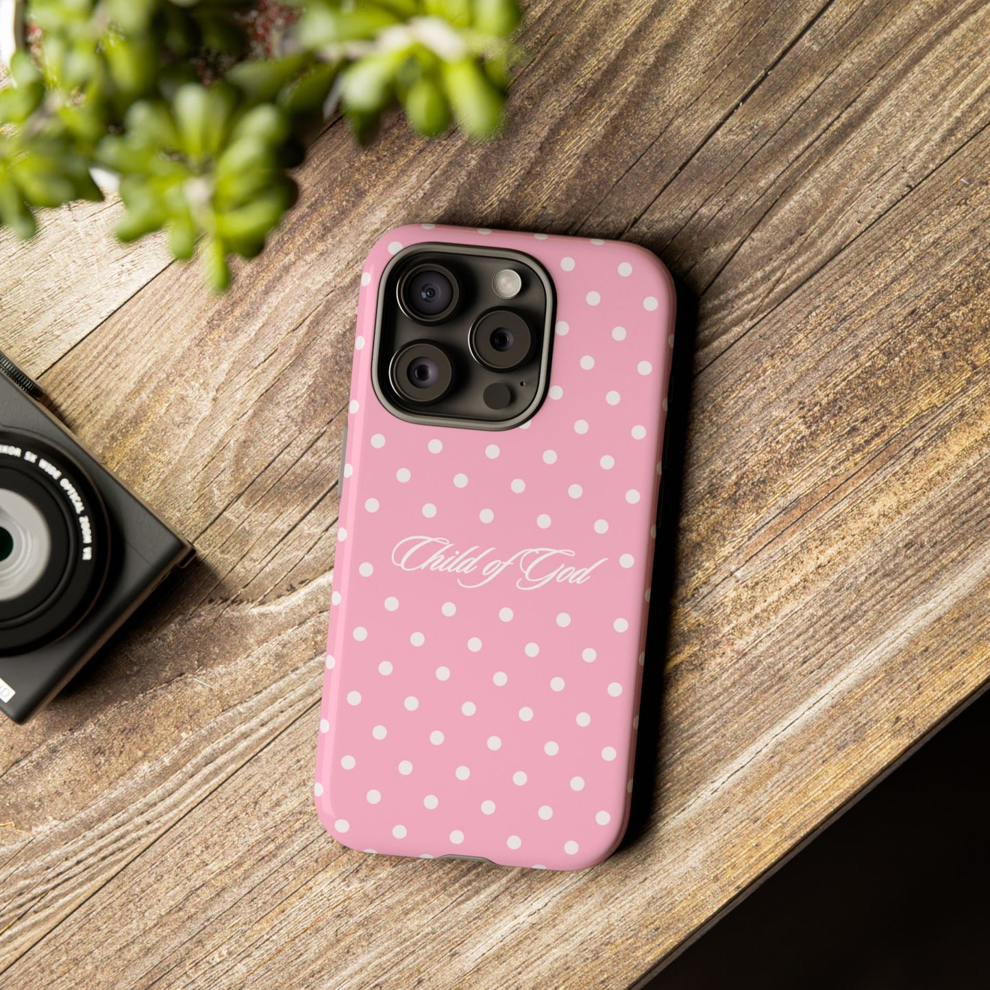 Child of God Pink Polka Dot Phone Case