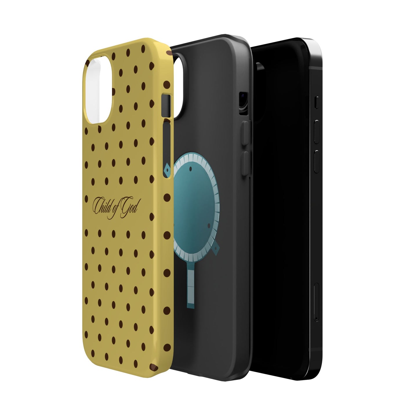 Child of God Yellow and Brown Polka Dot MagSafe Phone Case