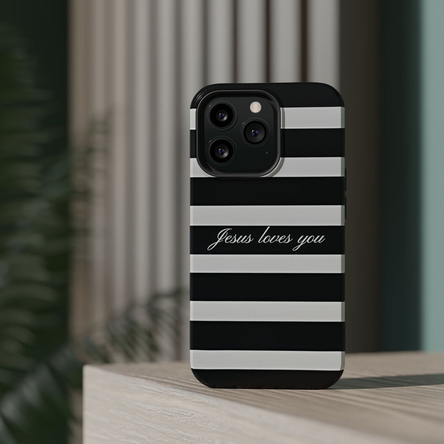 Jesus loves you Striped MagSafe Phone Case