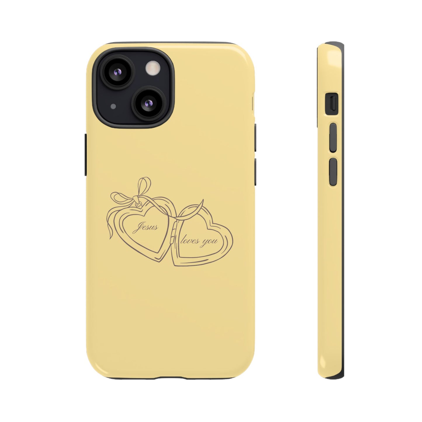 Jesus loves you Locket Butter Yellow Phone Case